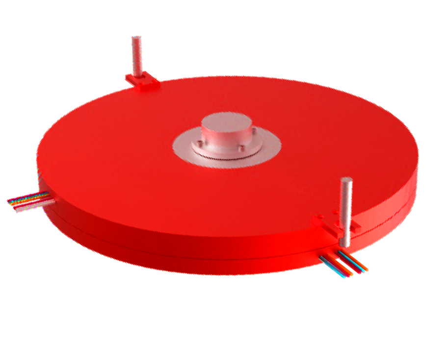 盤式導(dǎo)電滑環(huán)安裝方式3D示意圖 盤式導(dǎo)電滑環(huán)安裝方式3D示意圖